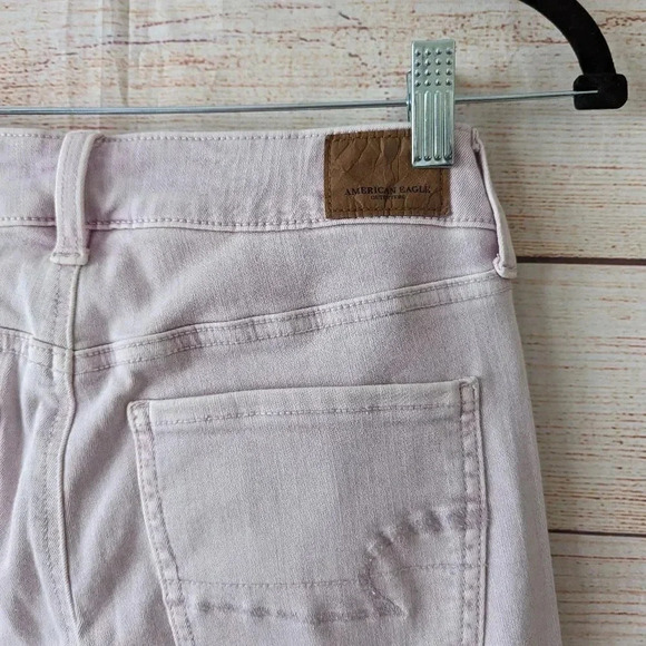 American Eagle Next Level Stretch Jegging Jeans Size 6L Light Pink Slim Leg - Picture 8 of 11